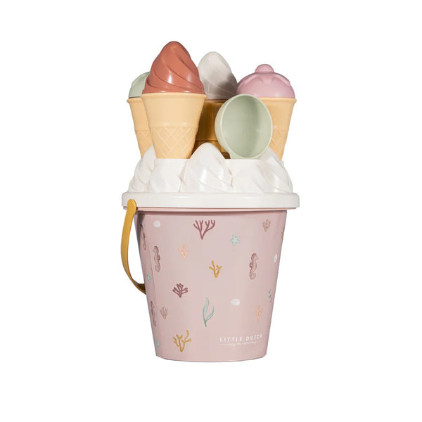 LITTLE DUTCH ICE CREAM BUCKET SET OCEAN DREAMS - PINK