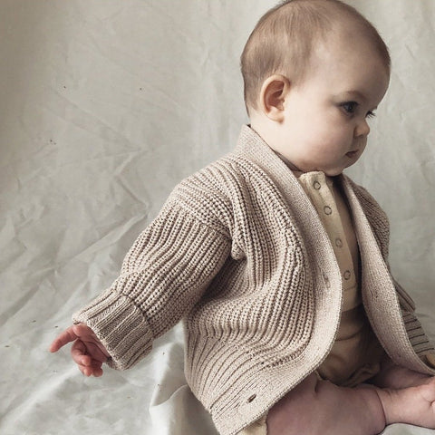 HUNTER AND ROSE MARL WHEAT CARDIGAN