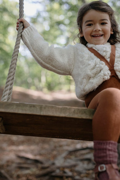 SILLY SILAS FOOTLESS TIGHTS WITH BRACES CINNAMON