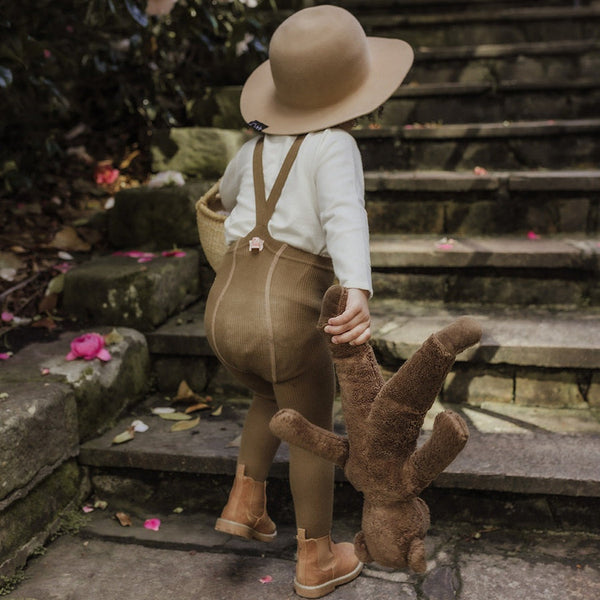 SILLY SILAS TIGHTS WITH BRACES ACORN BROWN