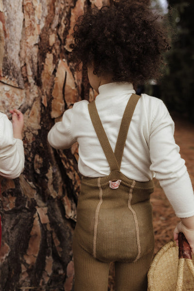 SILLY SILAS TIGHTS WITH BRACES ACORN BROWN