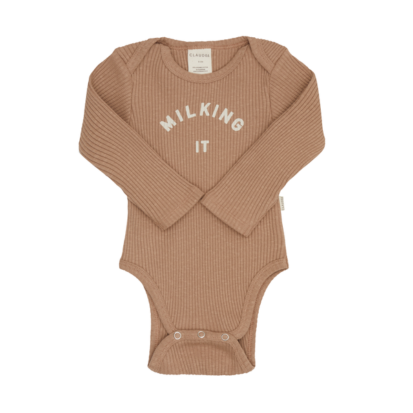 CLAUDE & CO ‘MILKING IT’® CHOCOLATE RIB BODYSUIT