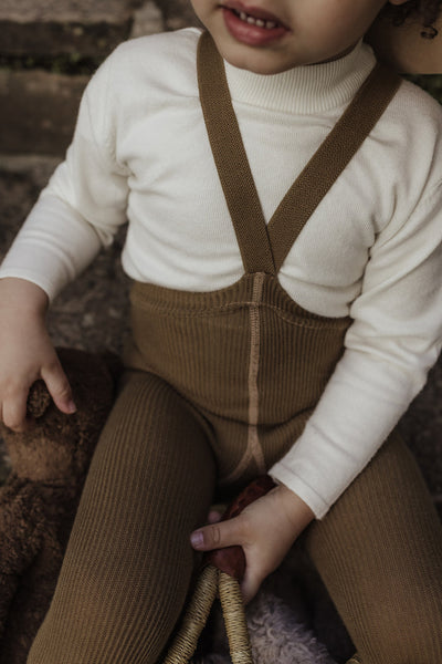 SILLY SILAS TIGHTS WITH BRACES ACORN BROWN