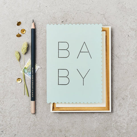 KATIE LEAMON ‘BABY’ GREETINGS CARD - GREEN