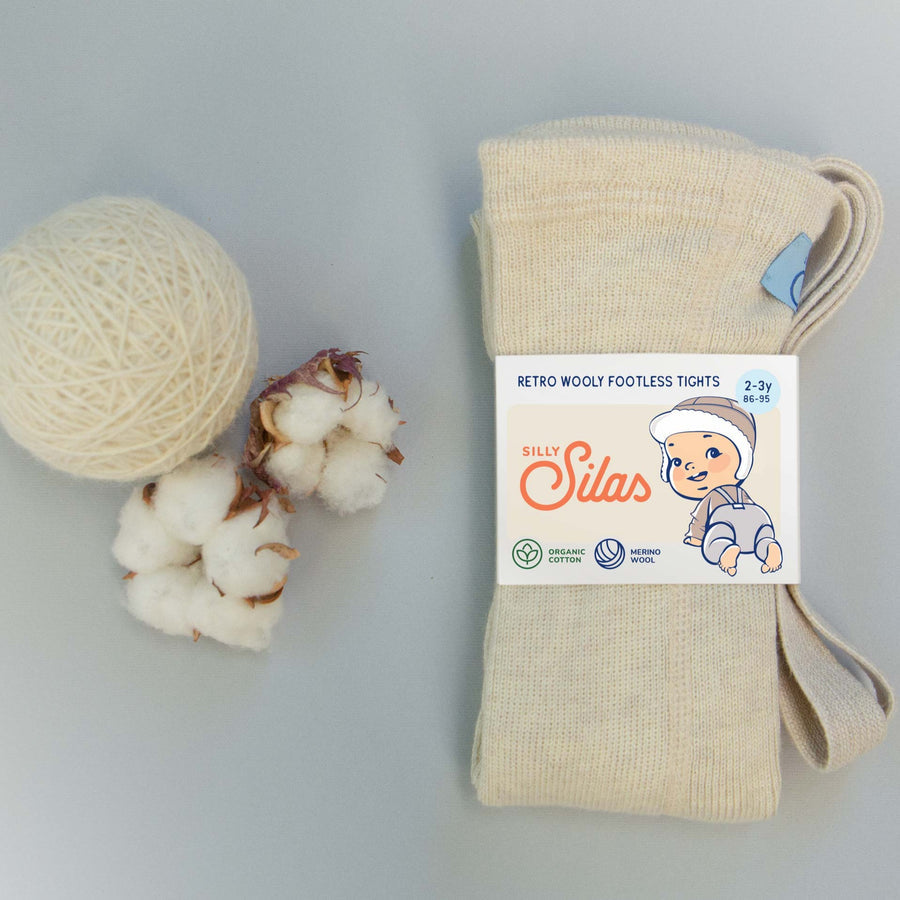 SILLY SILAS FOOTLESS MERINO WOOLY TIGHTS CREAM – Alfie and Me