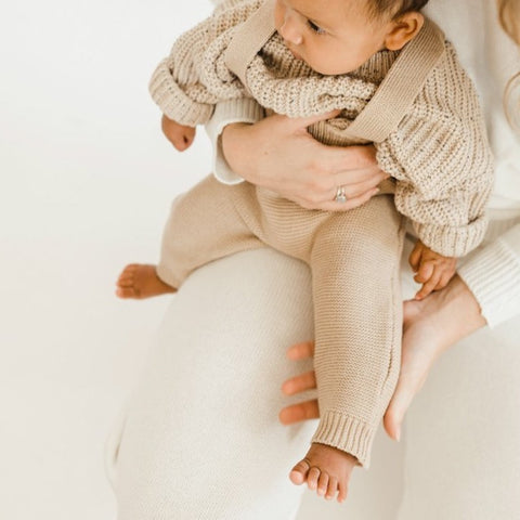 OAT CAMEL KNIT SUSPENDERS