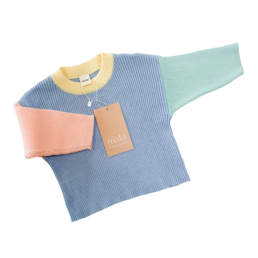 MAKI RIB KNIT COLOUR-BLOCK SWEATER